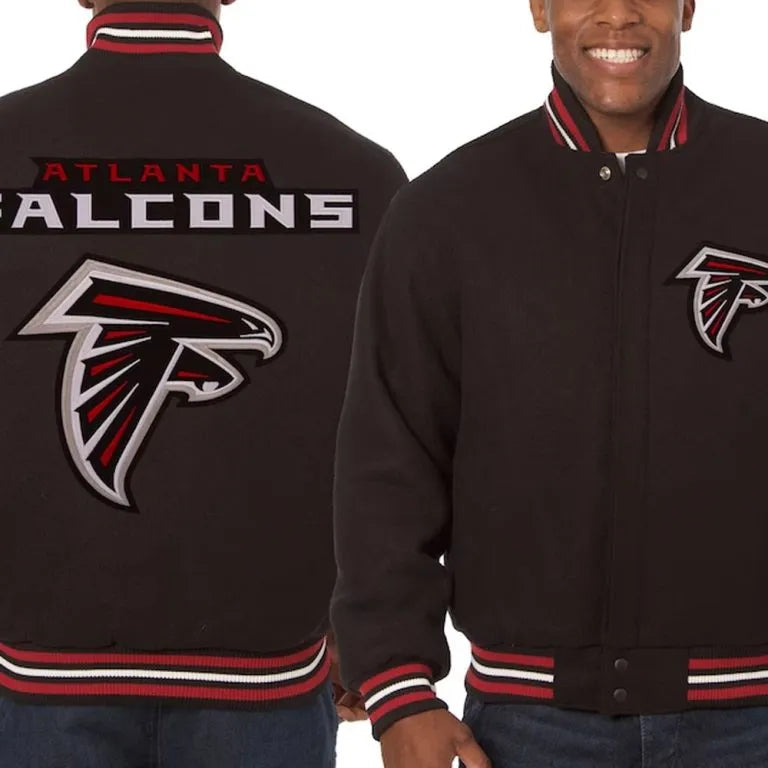 Atlanta Falcons Embroidered Varsity Black All Wool Men's Letterman Jacket