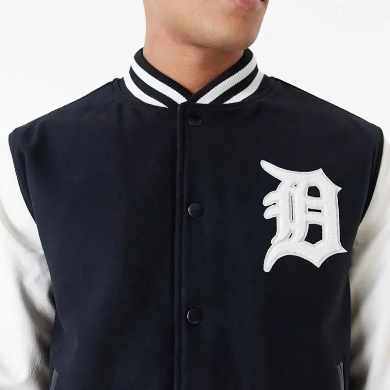 1984 Detroit Tigers World Series Black Wool & White Leather Varsity Men's Jacket