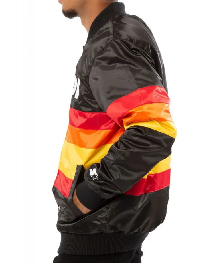 Astros Houston Bomber Black Satin Men's Jacket