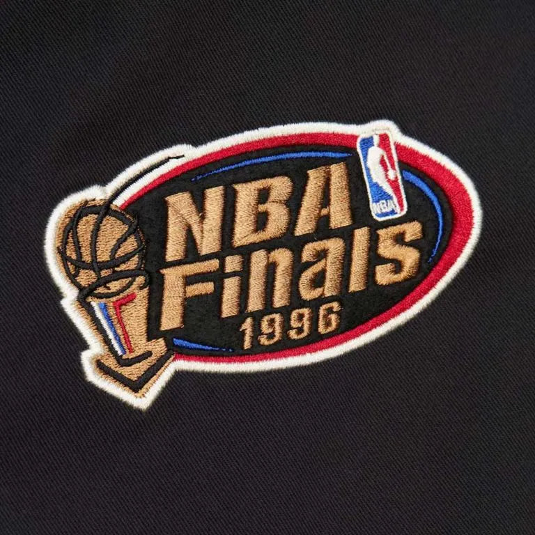 Chicago Bulls Full-Snap Varsity Black Cotton Twill Men's Bomber Jacket