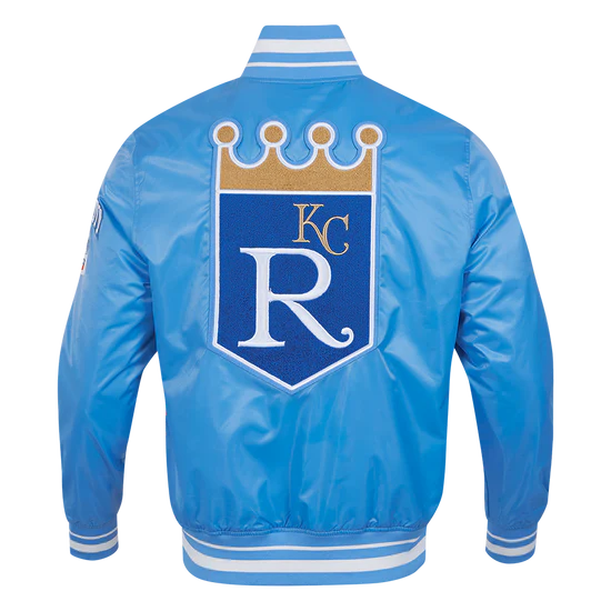 Kansas City Royals Retro Classic Rib Royal Blue Satin Men's Jacket