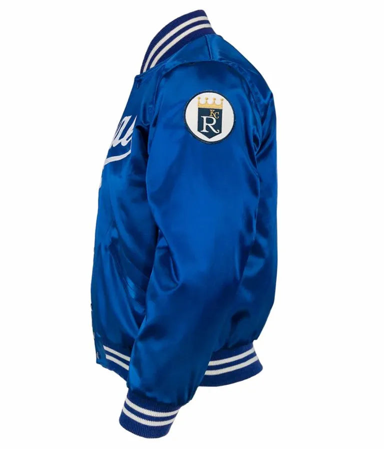 1969 Kansas City Royals Bomber Royal Blue Satin Full-Snap Men's Jacket