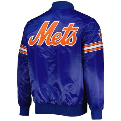 New York Mets Pick & Roll Blue Satin Full-Snap Men's Jacket
