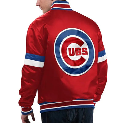 Chicago Cubs Home Game Full-Snap Varsity Red Satin Men's Jacket