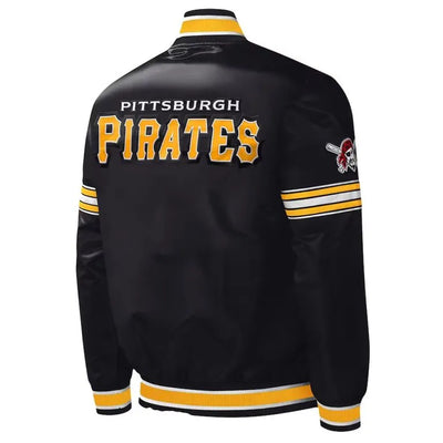 Pittsburgh Pirates Midfield Varsity Black Satin Full-Snap Men's Jacket