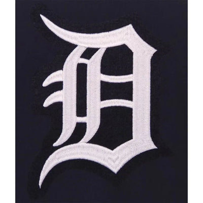 Detroit Tigers Navy Wool & White Leather Sleeves Varsity Men's Jacket