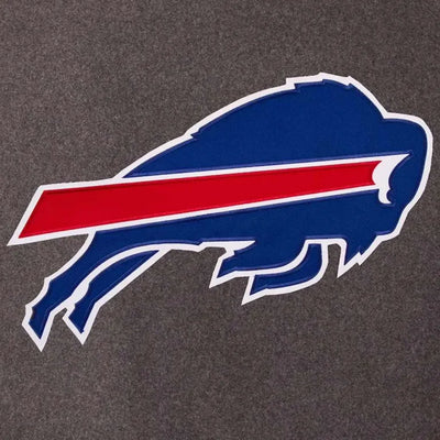 Buffalo Bills Charcoal Wool and Black Leather Sleeves Varsity Men's Letterman Jacket