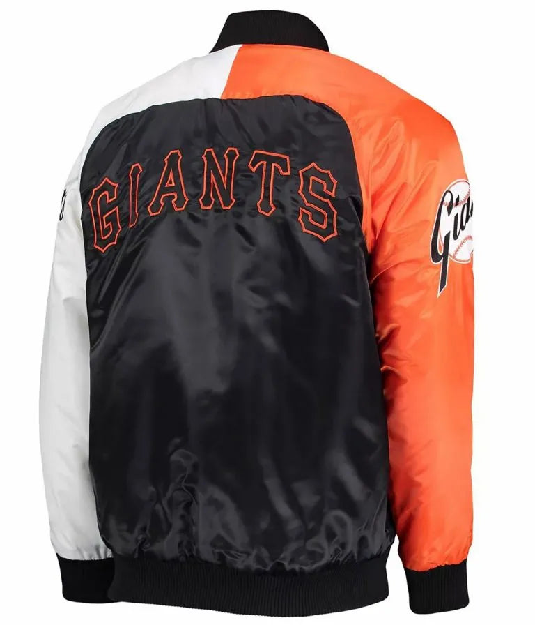 San Francisco Giants Black/Orange Varsity Satin Full-Snap Men's Jacket