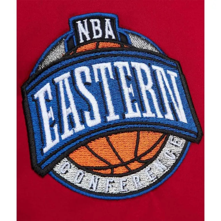 Miami Heat Heavyweight Full-Snap Varsity Red Satin Men's Bomber Jacket