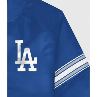 Los Angeles Dodgers Full-Snap Blue Satin Striped Men's Jacket