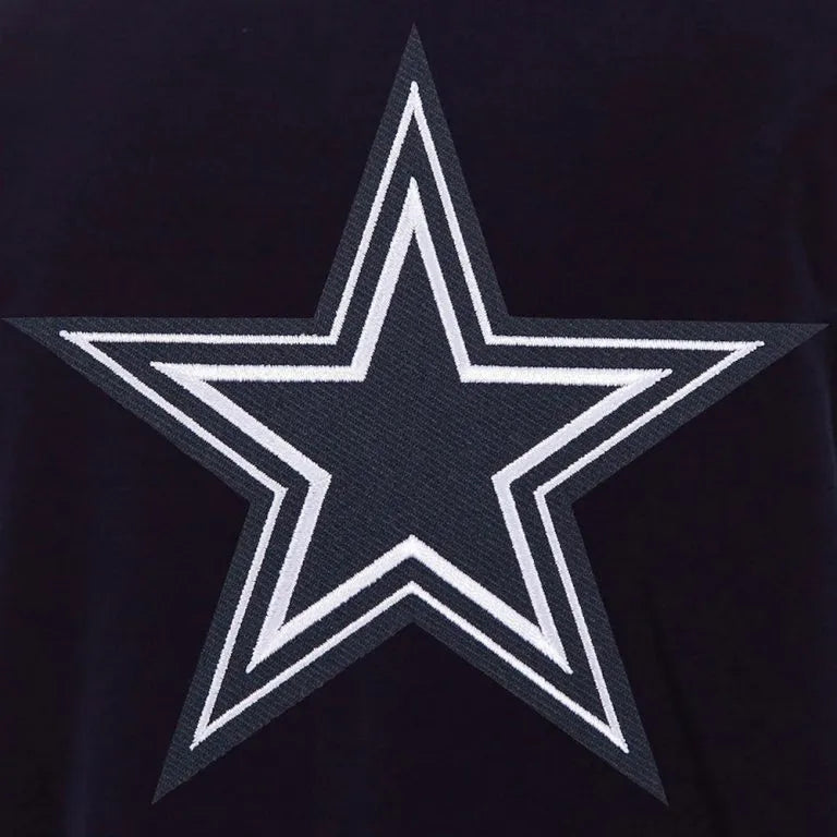 Dallas Cowboys Navy Blue Wool & White Genuine Leather Sleeves Men's Varsity Jacket