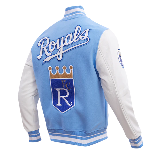 Kansas City Royals Varsity Light Blue Wool & White Leather Sleeves Men's Jacket