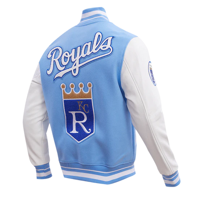 Kansas City Royals Varsity Light Blue Wool & White Leather Sleeves Men's Jacket
