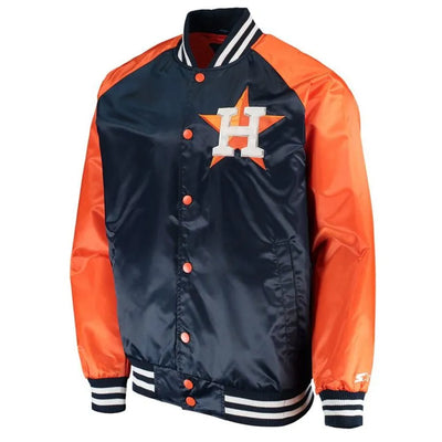 Houston Astros The Lead Off Hitter Navy/Orange Satin Men's Jacket
