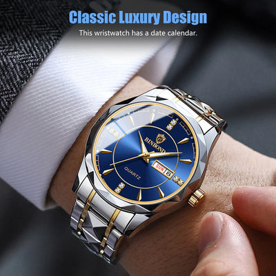Waterproof Men Watch Stainless Steel Quartz Luminous Classic Business Wristwatch
