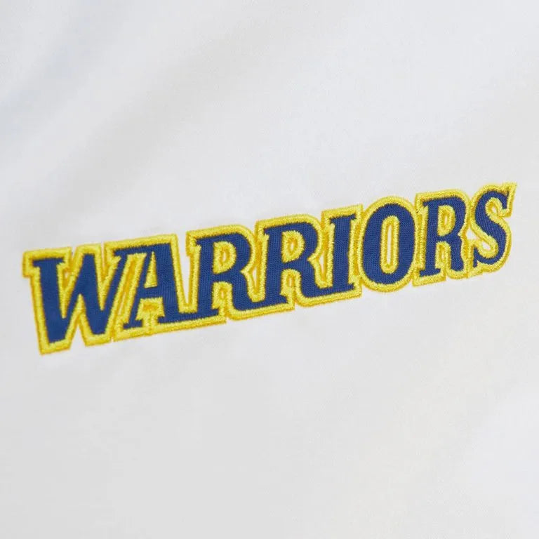 Golden State Warriors  City Collection Full-Snap Varsity White Satin Men's Bomber Jacket