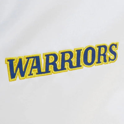 Golden State Warriors  City Collection Full-Snap Varsity White Satin Men's Bomber Jacket