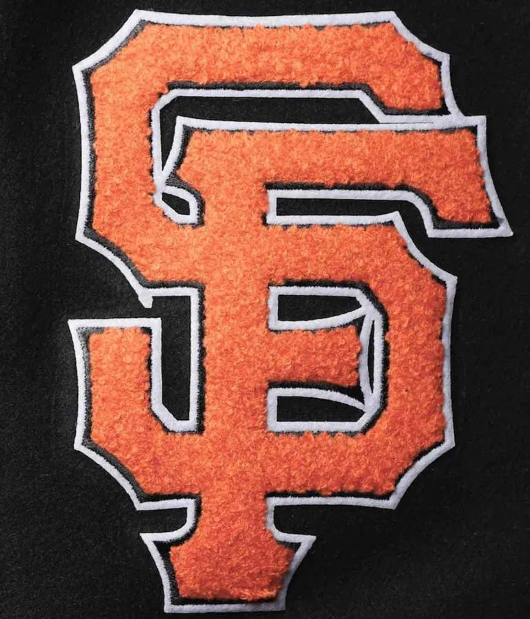 San Francisco Giants Black Wool & White Leather Sleeves Varsity Men's Jacket