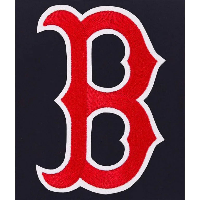 Boston Red Sox Varsity Navy Blue Wool & White Leather Sleeves Men's Jacket