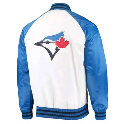 Toronto Blue Jays Clean Up Hitter Full-Snap White/Royal Satin Men's Jacket