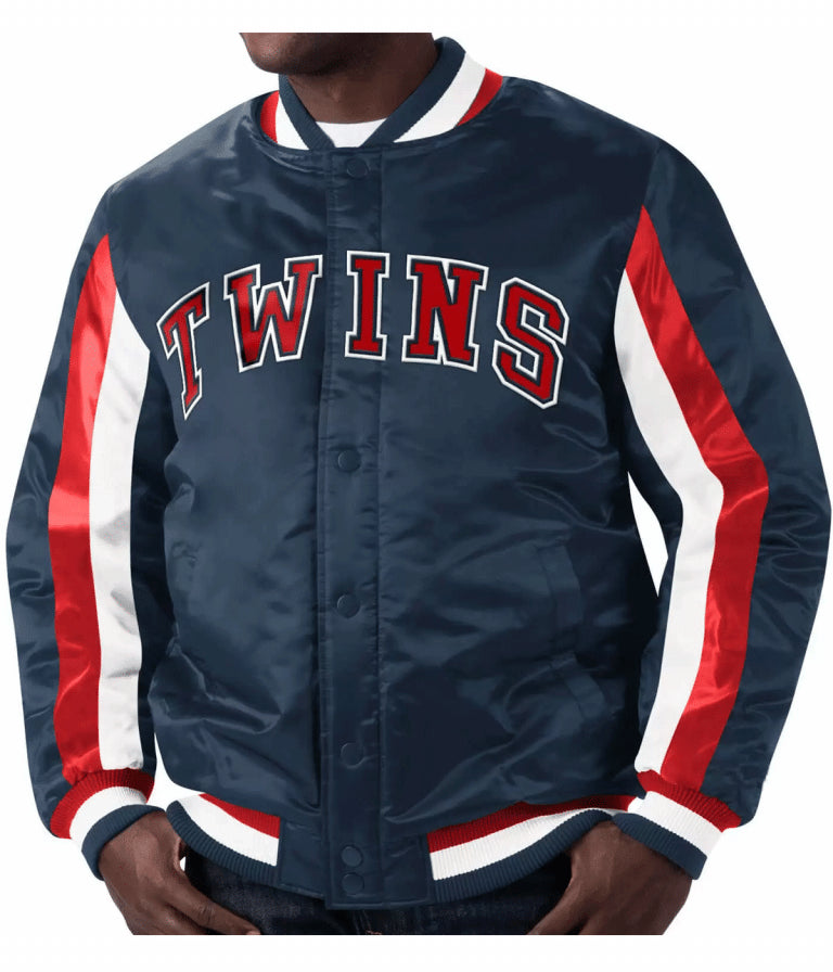 Minnesota Twins The Ace Navy Blue Satin Full-Snap Men's Jacket