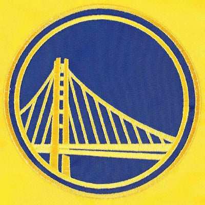 Golden State Warriors Slider Full-Snap Varsity Yellow Satin Men's Bomber Jacket