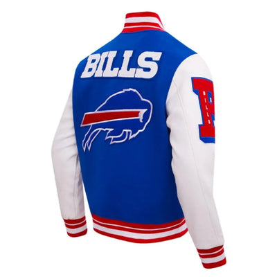 Buffalo Bills Mash Up Royal Blue Wool and White Leather Sleeves Varsity Men's Letterman Jacket
