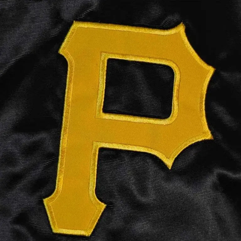 90’s Pittsburgh Pirates Black Satin Full-Snap Men's Jacket