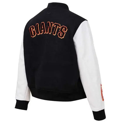 San Francisco Giants Black Wool & White Leather Sleeves Varsity Men's Jacket