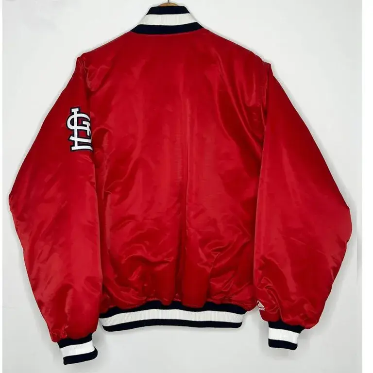 X St. Louis Cardinals Full-Snap Red Satin Bomber Men's Jacket