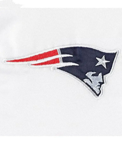 New England Patriots The Power Forward Full-Snap Varsity White Satin Men's Bomber Jacket