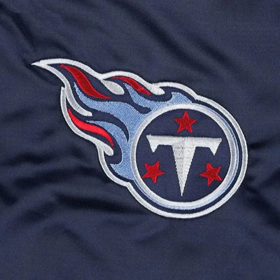 Tennessee Titans Full-Snap Varsity Navy Blue Satin Men's Bomber Jacket