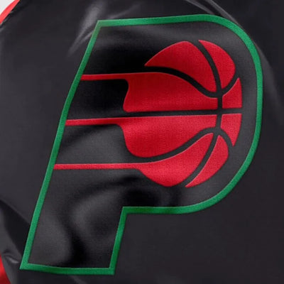 Indiana Pacers Ty Mopkins Black History Month Full-Snap Varsity Satin Men's Bomber Jacket