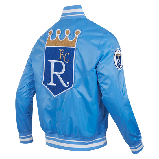 Kansas City Royals Retro Classic Rib Royal Blue Satin Men's Jacket