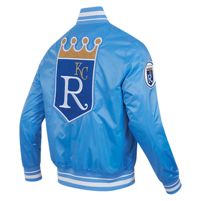 Kansas City Royals Retro Classic Rib Royal Blue Satin Men's Jacket