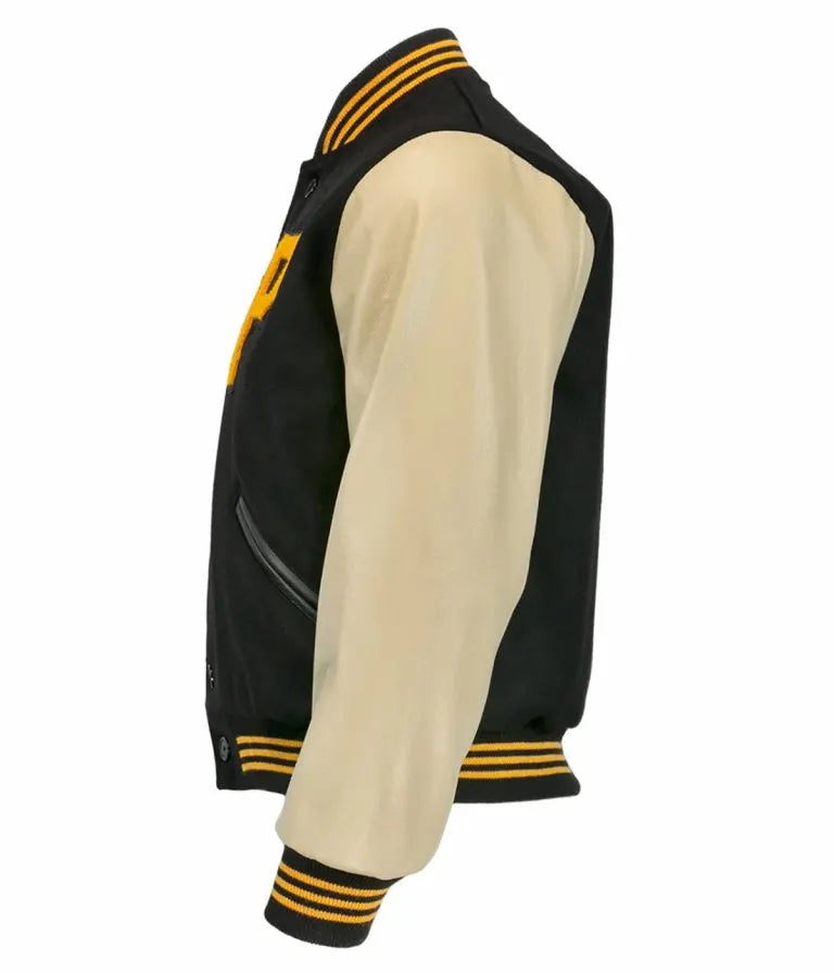 1960 Pittsburgh Pirates Black Wool & Beige Leather Letterman Varsity Men's Jacket