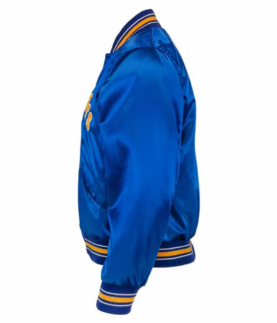 1982 Seattle Mariners Full-Snap Varsity Blue Satin Men's Bomber Jacket