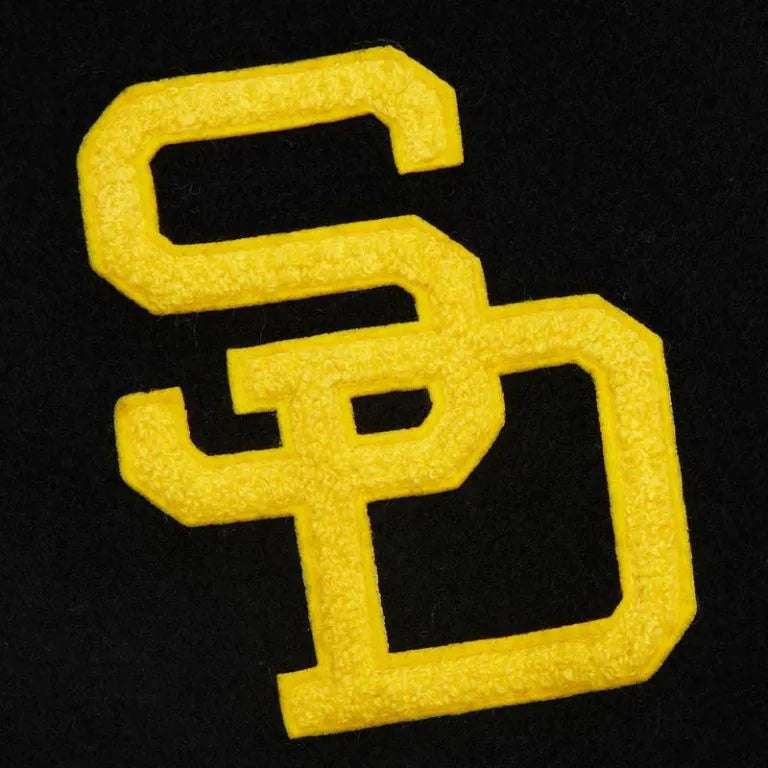 San Diego Padres Black Out Vintage Logo Full-Snap Varsity Men's Jacket