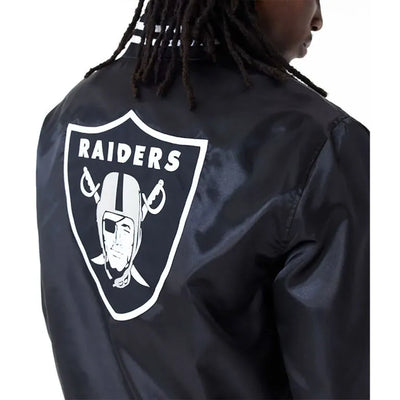 Los Angeles Raiders Full-Snap Varsity Black Satin Men's Bomber Jacket