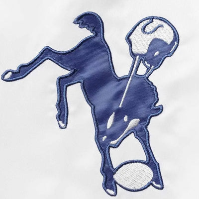 Indianapolis Colts Team III Full-Snap Varsity White Satin Men's Bomber Jacket