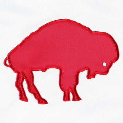 Buffalo Bills The Power Forward Full-Snap Varsity White Satin Men's Bomber Jacket