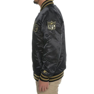 Seattle Seahawks Full-Snap Varsity Black Satin Men's Bomber Jacket
