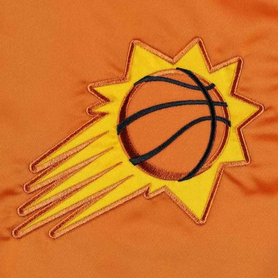 Phoenix Suns Slider Full-Snap Varsity Orange Satin Men's Bomber Jacket