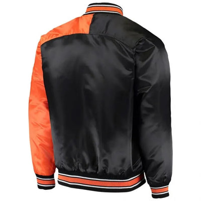 San Francisco Giants Black/Orange Satin Varsity Full-Snap Men's Jacket