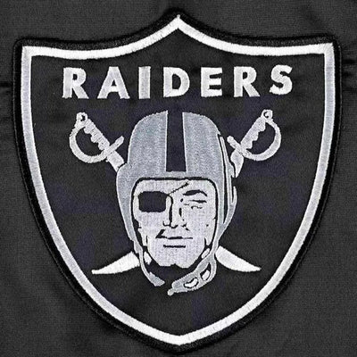Los Angeles Raiders Midfield Full-Snap Varsity Black Satin Men's Bomber Jacket