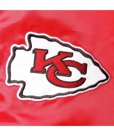 Kansas City Chiefs Full-Snap Varsity Red and Yellow Satin Men's Bomber Jacket