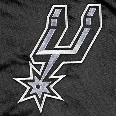 San Antonio Spurs Pick & Roll Full-Snap Varsity Black Satin Men's Bomber Jacket