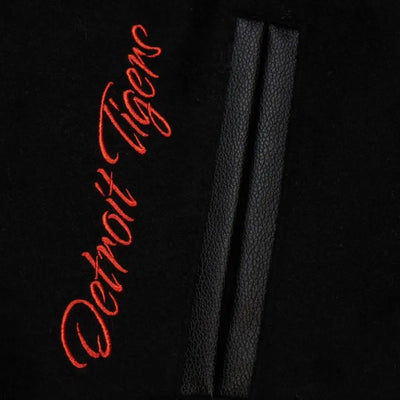 Detroit Tigers Black Out Vintage Logo Wool & Leather Full-Snap Varsity Men's Jacket