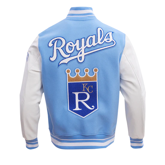 Kansas City Royals Varsity Light Blue Wool & White Leather Sleeves Men's Jacket