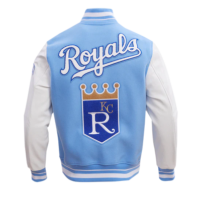 Kansas City Royals Varsity Light Blue Wool & White Leather Sleeves Men's Jacket